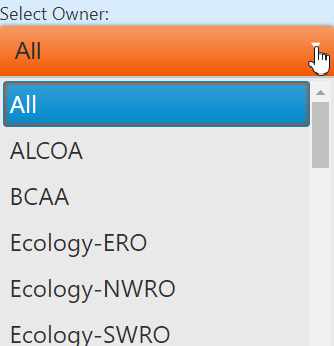 image of the report owner selector