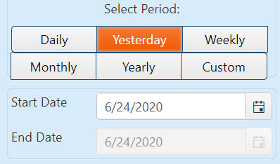 image of the report period selector